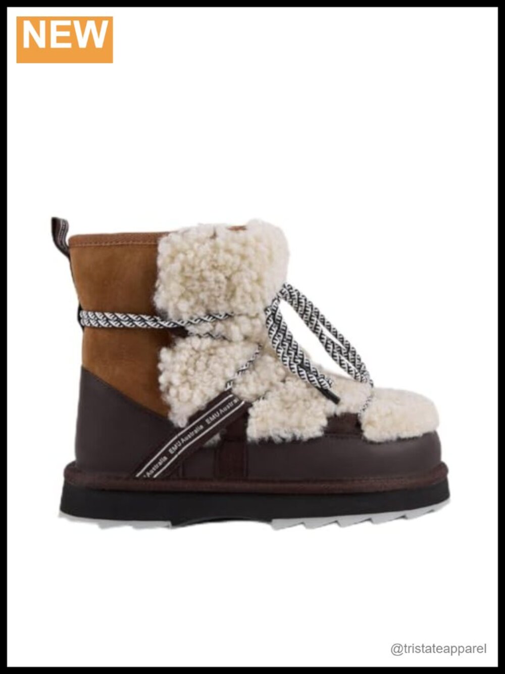 EMU Women's Blurred Teddy Shearling Ankle Booties Pull-On Winter Boots, Warm